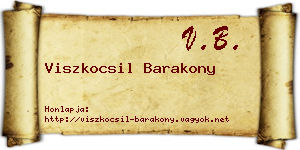 Viszkocsil Barakony névjegykártya